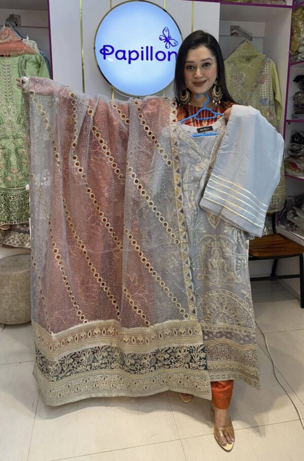 NAU BAHAR (stitched) organza & chiffon collection - Image 7
