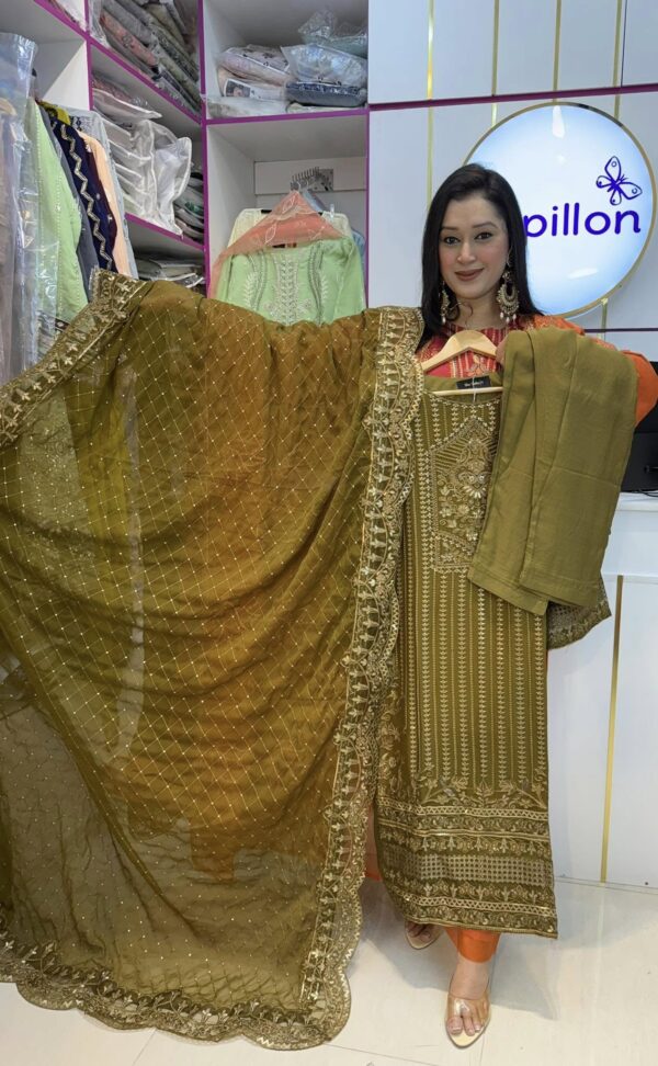 NAU BAHAR (stitched) organza & chiffon collection - Image 18