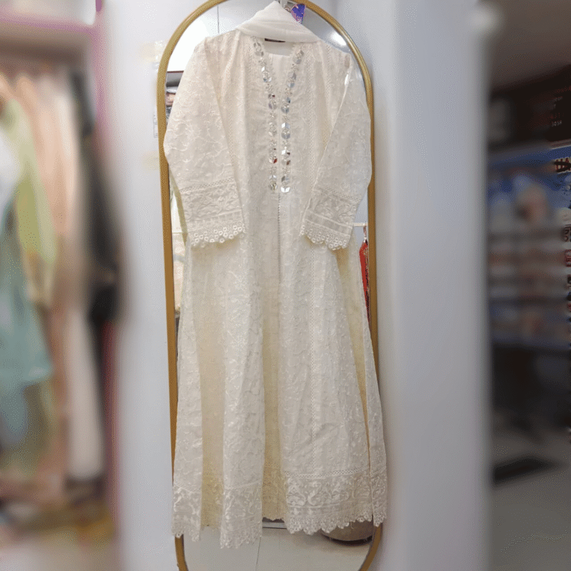 Mona Gown – Pakistani Original Embroidery (3 Pcs Set) - Image 5