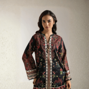 ETHNC Printed Suit – Jet Black 2-Piece & 3-Piece Stitched Set